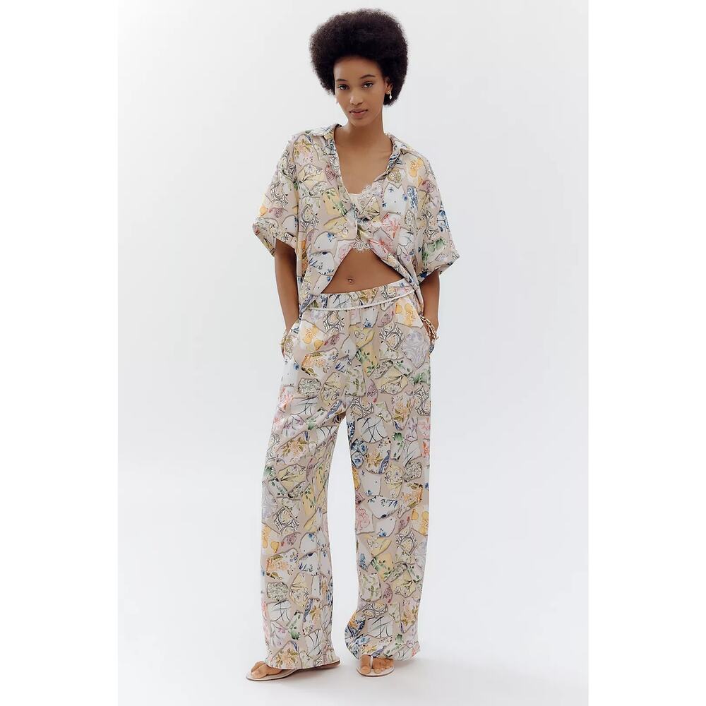 Maeve Anthropologie Outfit Set Surf Shirt Brooklyn Wide Leg Pants NWT